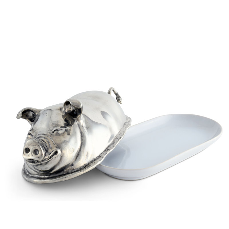 Garden Friends Pewter Butter Dish