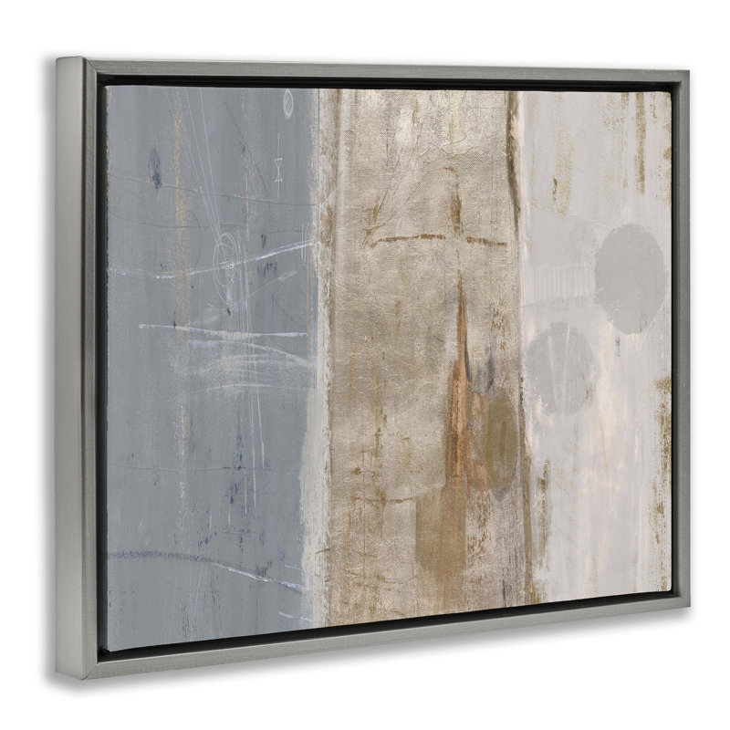«Tunnel Vision Abstraction», toile encadrée flottante grise par Kingsley, Cadre flottant gris lustré, H 17 po x l 21 po