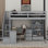 Lit mezzanine simple avec bureau en L et tiroirs, armoire et escalier de rangement