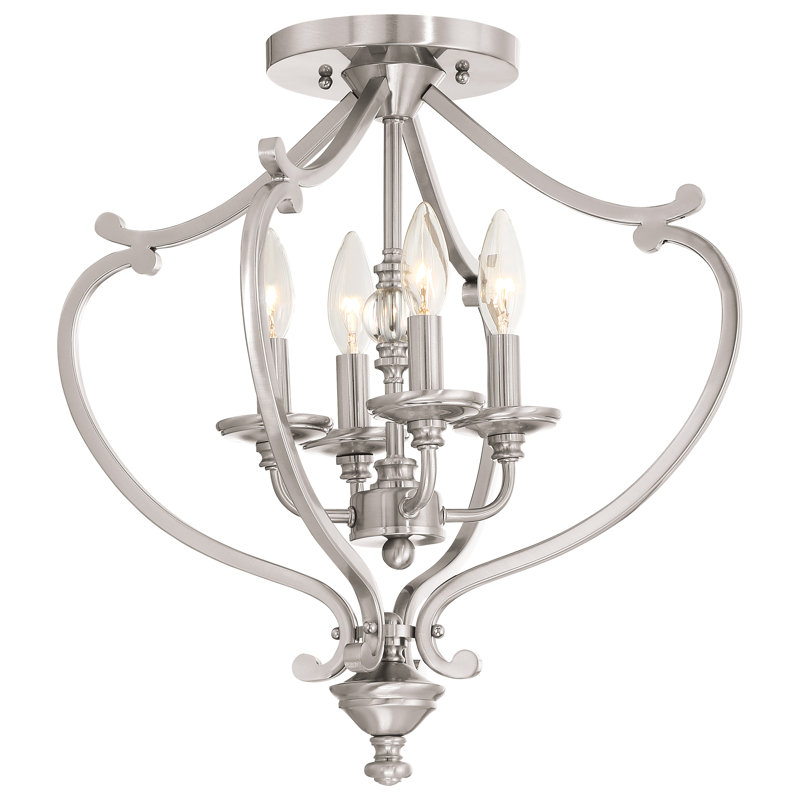 Darby Home Co Audane Brushed Nickel With Clear Semi Flush