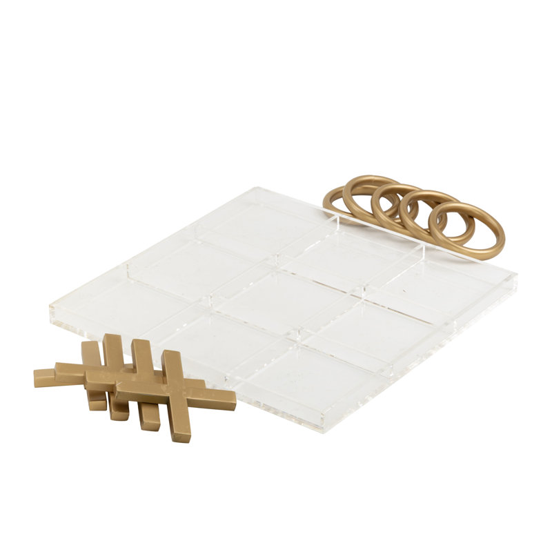 Ensemble de jeu transparent Tic Tac Toe en acrylique Lounsbury, Or