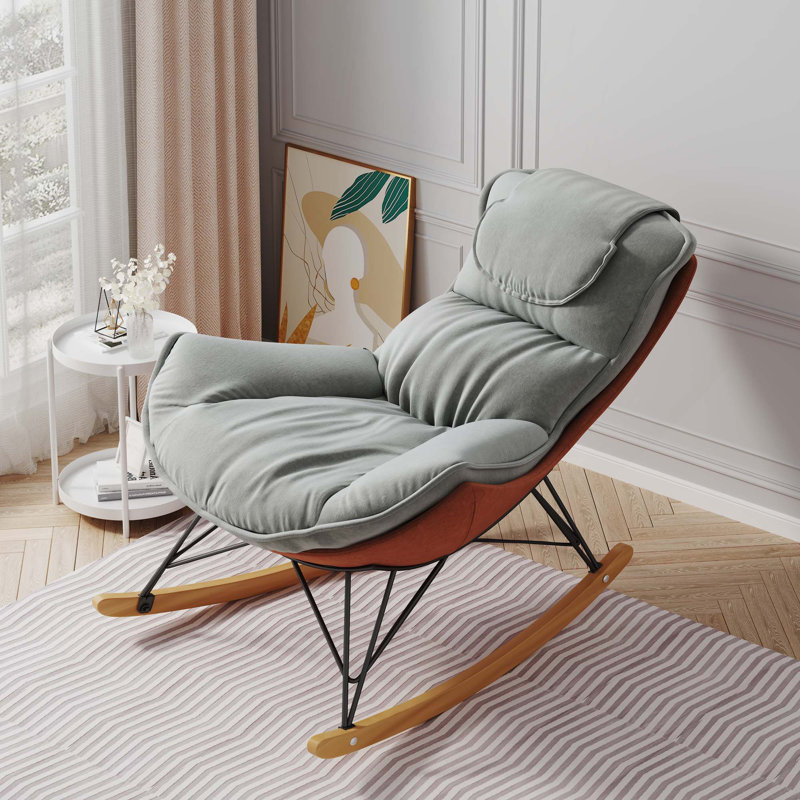 Fauteuil à bascule de loisirs, canapé de luxe léger, fauteuil de loisirs pour balcon, fauteuil caractéristique confortable et respirant, coussin de siège amovible et lavable