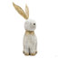 Figurine 13,8 x 6,1 x 20,9 po en forme de lapin en magnésium blanc avec oreilles en fer doré