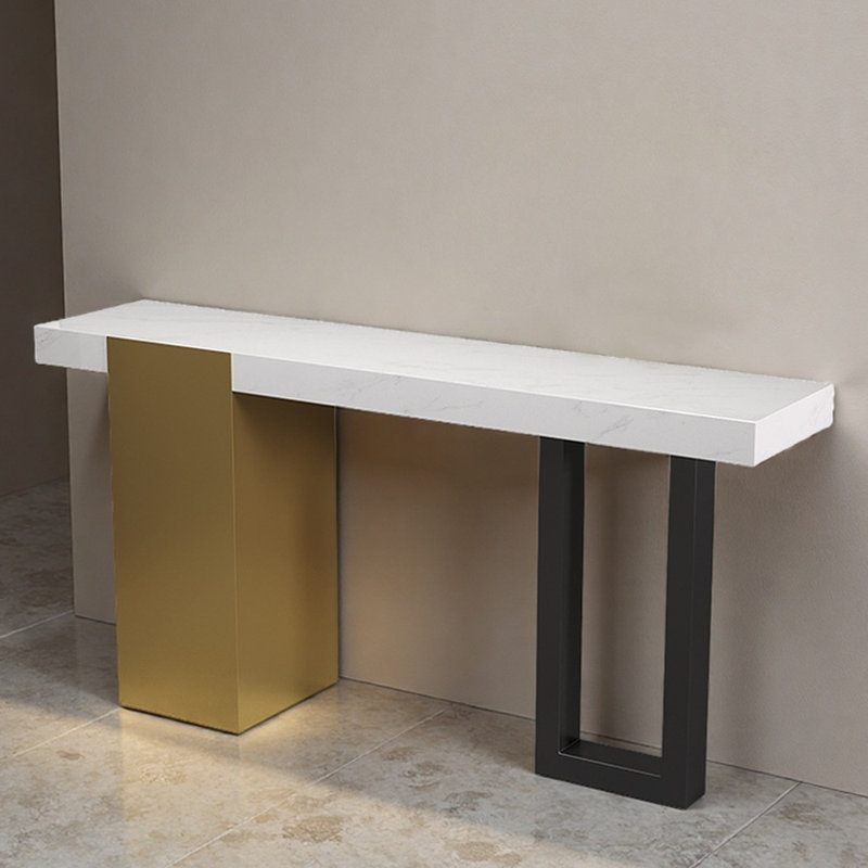 Console artistique de luxe, H 33,5 po x l 78,7 po x P 13,8 po, Blanc