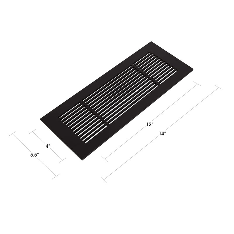 Grille de ventilation Reggio Registral Royal sans trous de fixation avec rebord, Bronze huilé, 4 po x 12 po