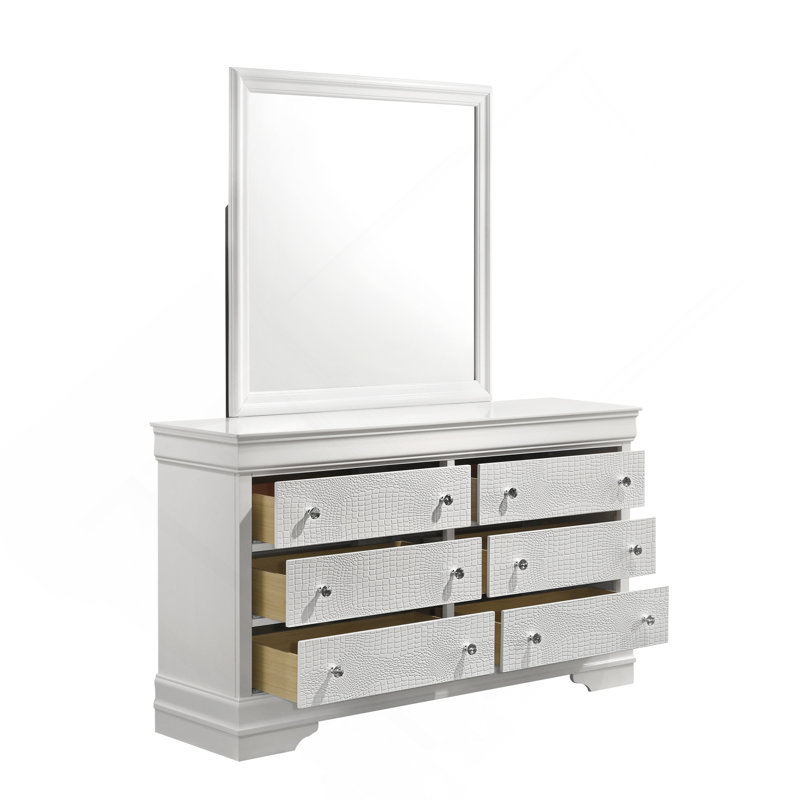 Commode 6 tiroirs Blaze, Blanc