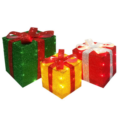 Décoration de noël 3 pièces filé paillettes 150 light