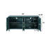 Console moderne avec portes à fleurs et poignée en métal - Buffet de rangement bleu marine pour espaces de vie