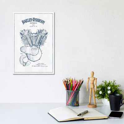 Harley-Davidson Motorcycles (Ink) I by Aged Pixel - Wrapped Canvas Print