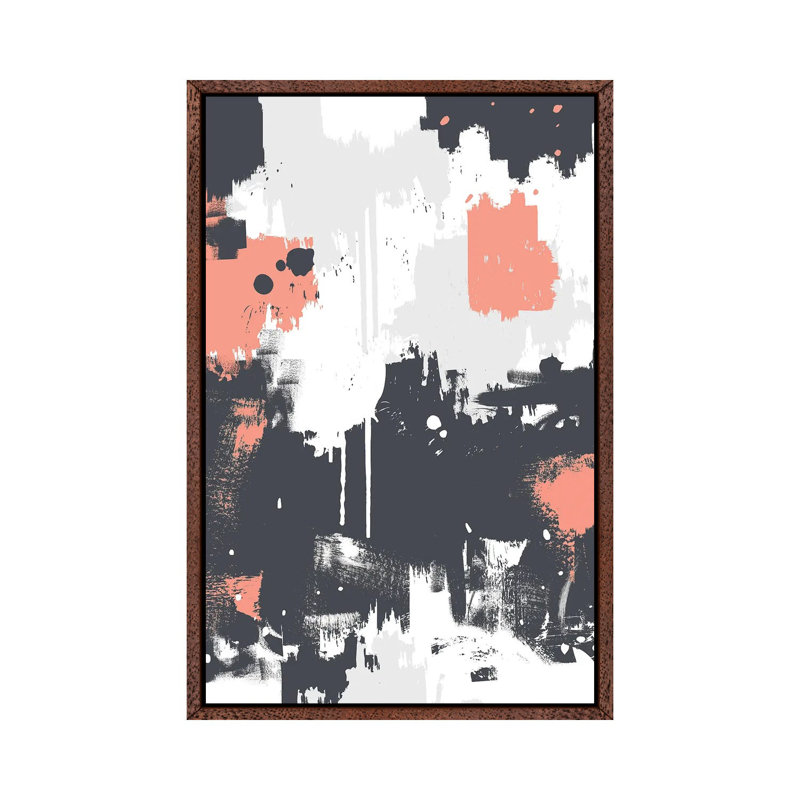 Abstract Paint Pattern I - Print on Canvas, Brown Framed, 152.5 cm H x 101.5 cm W