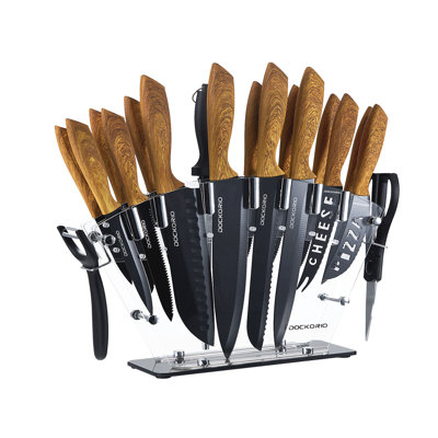 Dockorio 19 Piece Stainless Steel Knife Block Set