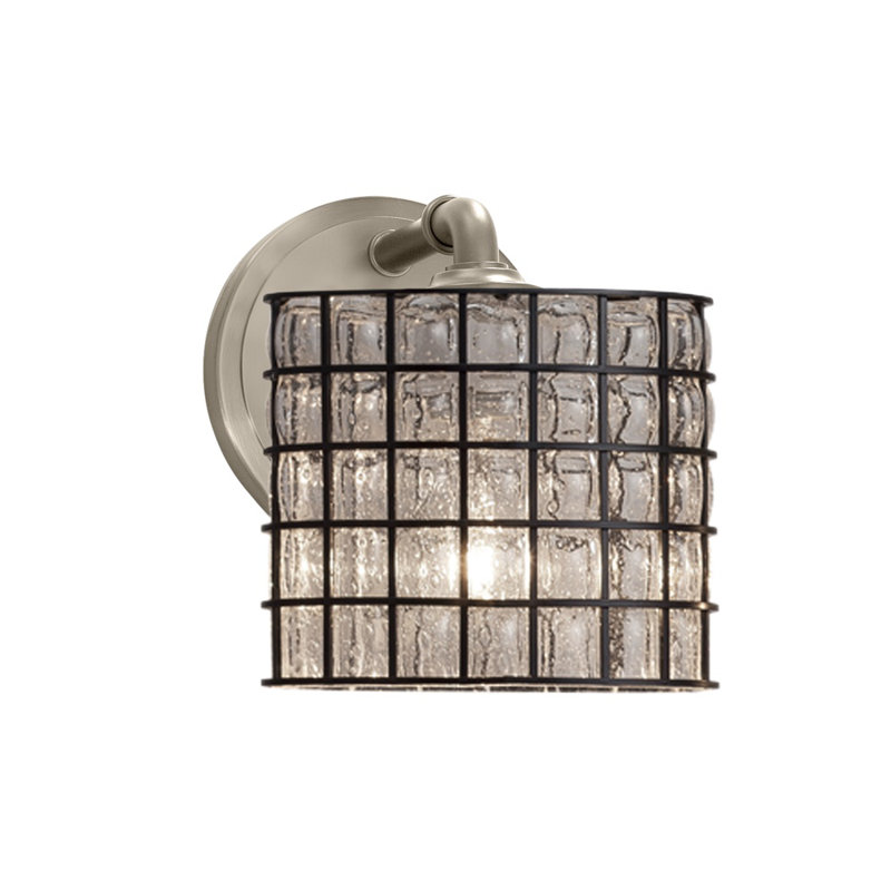 LED Armed Sconce, Matte Black, Swirl with Opal, GU24/15W/Dimmable