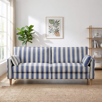 80.71'' Striped Fabric Upholstered Sofa
