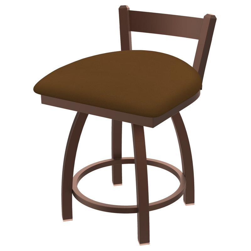 Tabouret de coiffeuse à dossier bas 18 po Catalina, Gris Canter Folkstone, Bronze