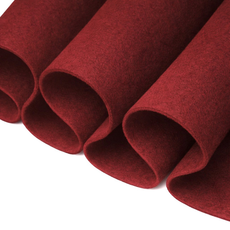 FabricLA Felt Fabric | 72" inches Wide & 1.6mm Thick | Non-Stiff, Soft Felt Fabric | 10 Yard, Rouge foncé
