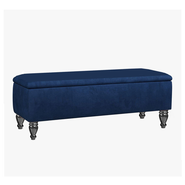 Lisbon Ottoman Bench with Storage, End of Bed Bench, Rectangle Coffee Table, Upholstered Footstools, Black