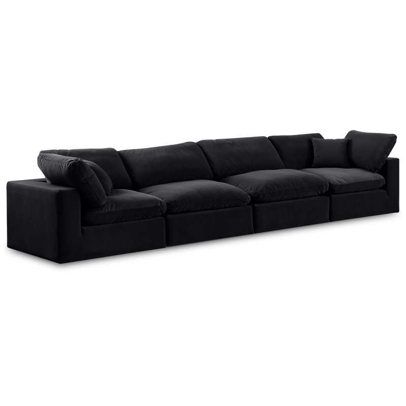 Canapé modulaire Isyla, Velours noir
