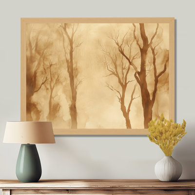 Brun beige chaud terre brumeuse des bois III - Tableau encadré Forêt