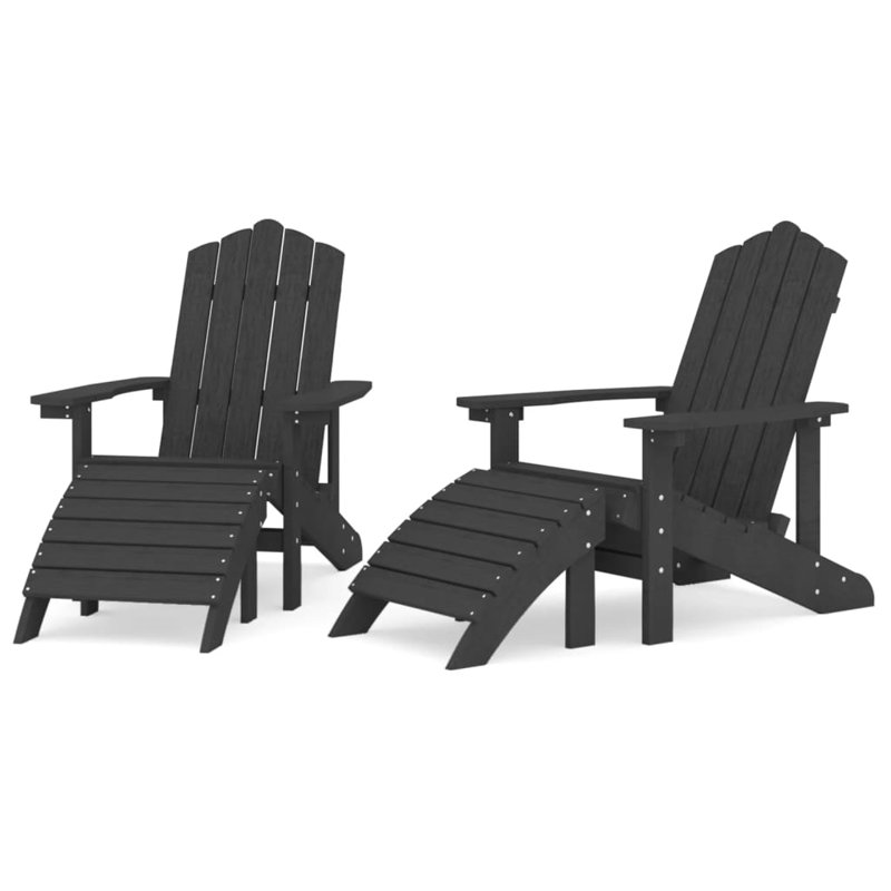 Coverty Outdoor Adirondack Set, Anthracite