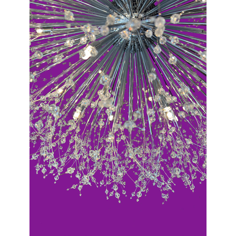Lustre en cristal luxueux 47 po, Chrome