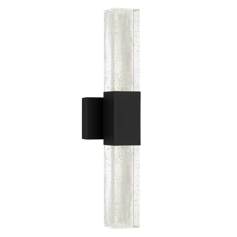 Wigfall II LED Wall Sconce with Dual Clear Wispy Crystal Columns, Minimalist Modern Design, 3-CCT Selectable, Dimmable, Wet Rated, ADA Compliant