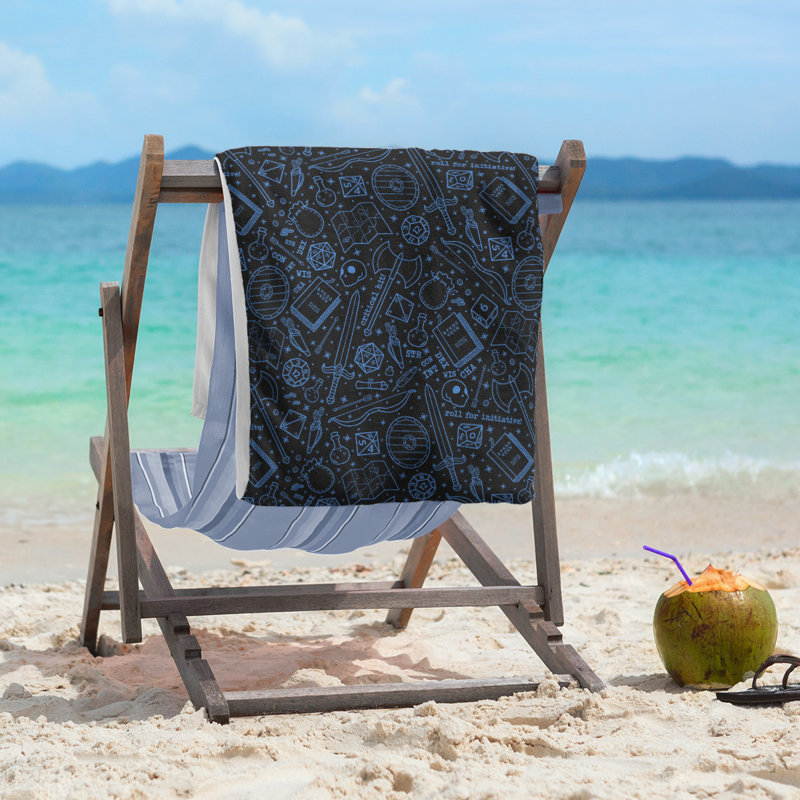 Katelyn Elizabeth Cotton Blend Beach Towel, Blue