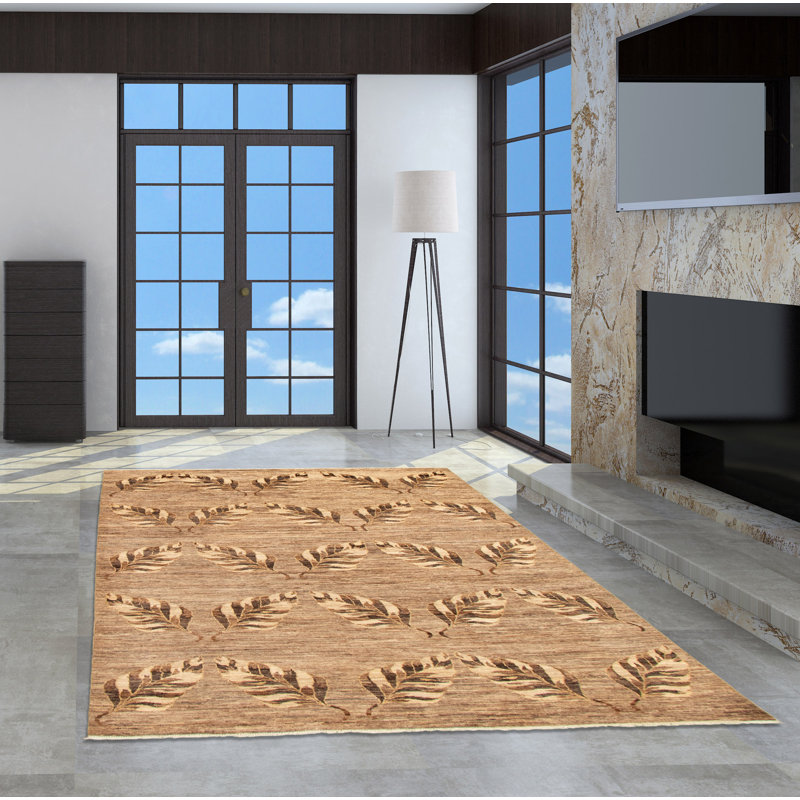 Tapis décoratif en laine noué à la main de conception unique en laine noué à la main de conception unique 6 pi 1 po x 8 pi 7 po New Age 18/20