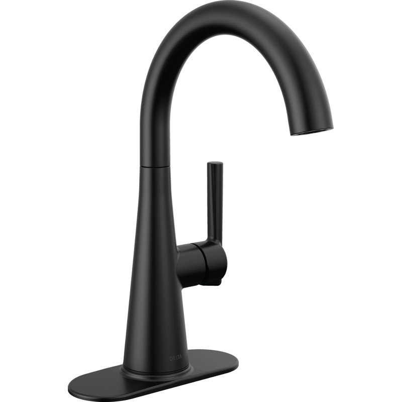 Robinet de lavabo monotrou Modern, Noir mat