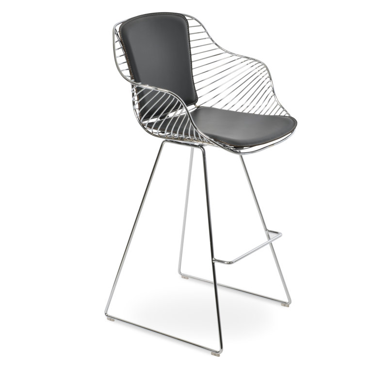 Tabouret Zebra, Tabouret de bar, Similicuir os, Noir