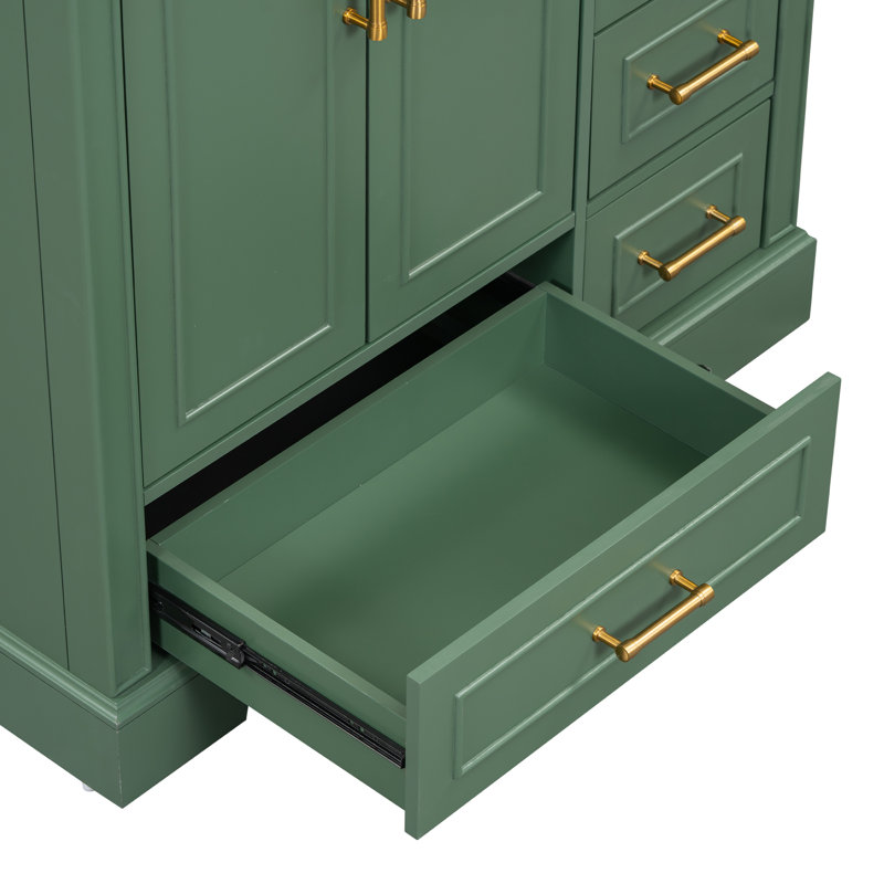 [Cabinet seulement] Meuble-lavabo traditionnel vert de 36 po - élégant et intemporel (lavabo non inclus)