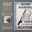 «Gone Fishing», reproduction encadrée - bois massif-352071091-352070735