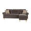 Ensemble de canapé modulaire en L réversible en velours brun clair avec accoudoirs roulés et garniture cloutée, avec coussins
