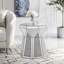 Table basse miroir de style tambour avec incrustations de cristal