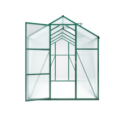 Newly Marketed Gain Height Windproofaluminum Greenhouse 6X10 FT Polycarbonate Greenhouse Raised Base