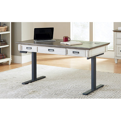 Metal Base Standing Desk with Power Outlet