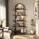 5 Tier Bookcase Arched Display Racks Tall Bookshelf Freestanding Open Storage Shelf