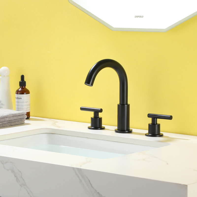 Widespread 2-handle Bathroom Faucet, Black