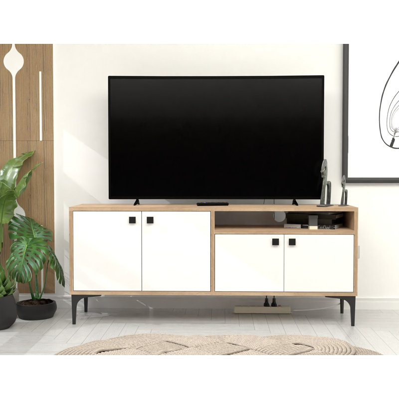 Keikei Unfinished TV Stand, White