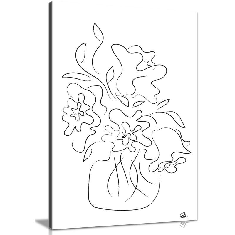 White Flower Bouquet - Wrapped Canvas Print, 91cm H x 61cm W