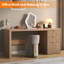 Bureau de direction cannelé de 60 po avec grand tiroir de classement et grande station de charge, bureau moderne en bois avec rangement, bureau d'ordinateur pour le travail, salon, chambre à coucher, durable et robuste, naturel