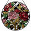 Vitrail de vitrail à motif floral H 7,8 po-1773891496