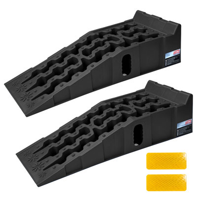Ensemble de 2 rampes de service pour voiture à profil bas de 12 000 lb avec hauteur de levage de 6,7 pouces, rampes de levage antidérapantes pour véhicules lourds pour les vidanges d'huile de garage et les travaux d'entretien automobile quotidiens