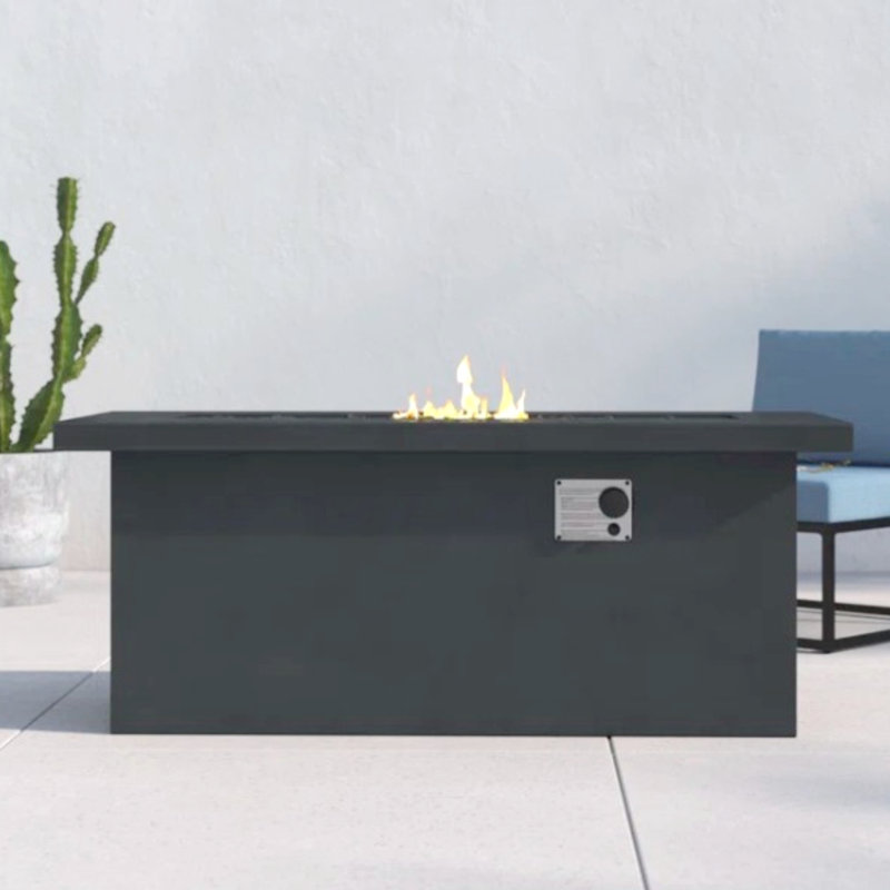 Table de foyer d'extérieur en béton au propane / gaz naturel, Gris anthracite