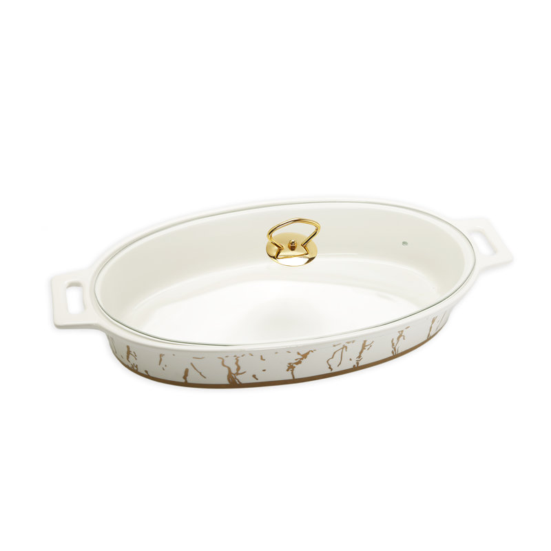 Support en porcelaine ovale avec couvercle en porcelaine Vivience