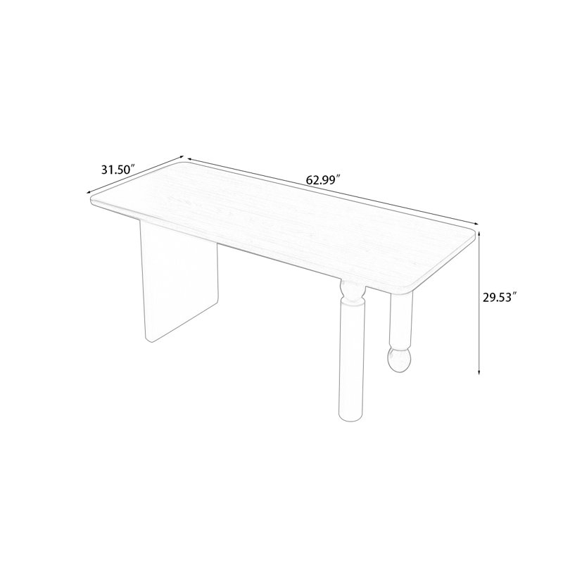 Table de salle à manger 62,99 po, H 29,53 po x L 62,99 po x l 31,5 po, Noir, noir, noir, noir