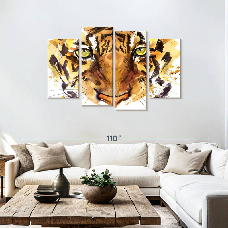Tigre féroce Brampt, H 48 po x l 75 po