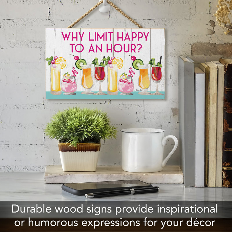 Enseigne murale en bois pourquoi "Happy Limit"