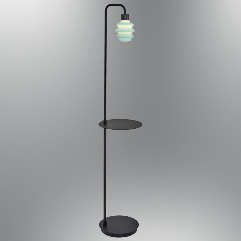 Lampe sur pied moderne avec corps en métal, bleu, hauteur 52,8 po | DEL intégrée 3 W, 300 lumens, lumière chaude 3000 K | Éclairage élégant pour le salon, la chambre à coucher et le bureau, design élégant et écoénergétique