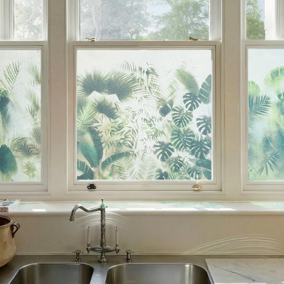 Tropical Rainfores Colorful Floral Window Film
