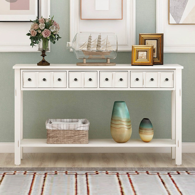 Table d'appoint Tarsita, Blanc antique 1